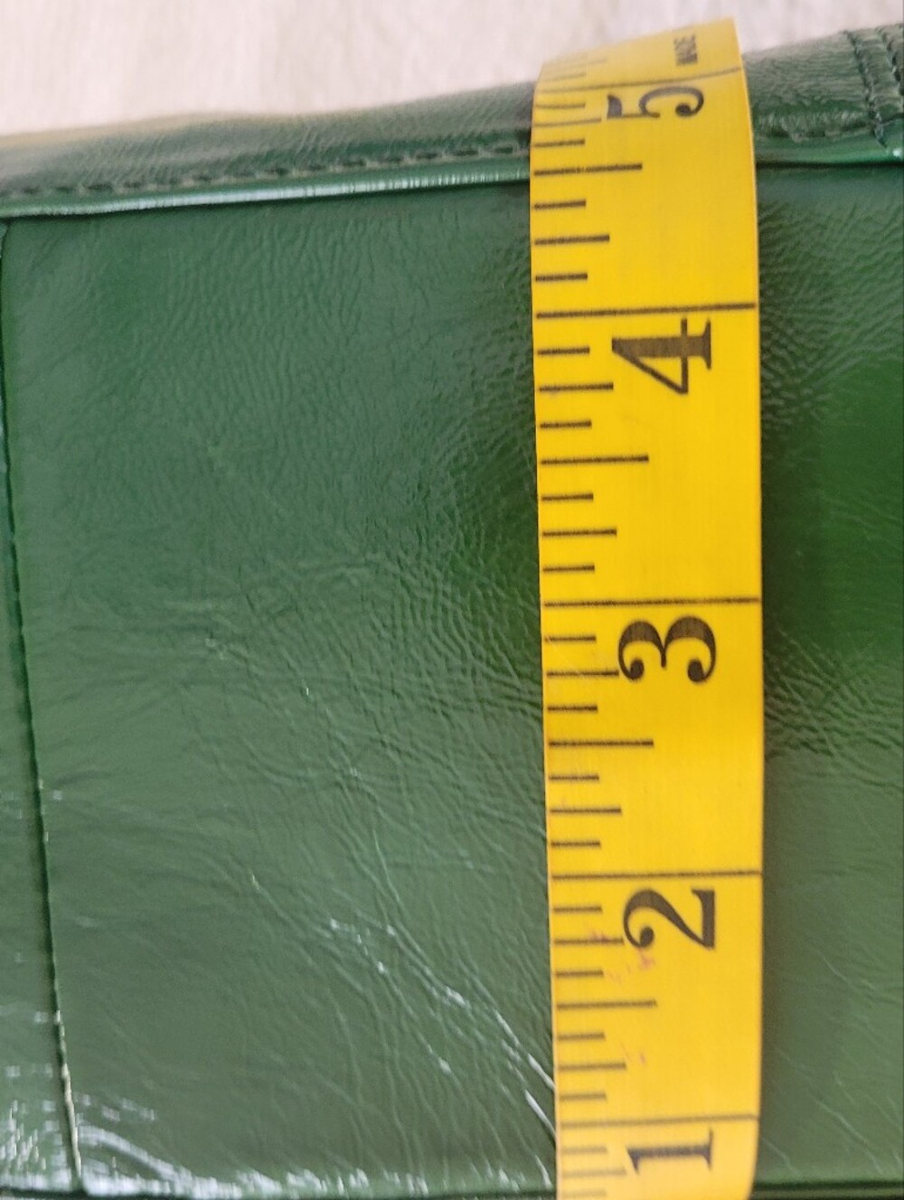 Vintage Coach F14022 Ergo Chelsea Green Patent Leather Pleated Tote Bag Purse - Picture 15 of 16